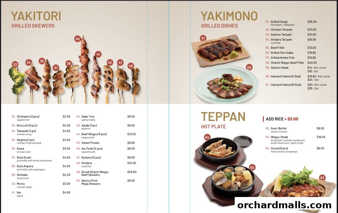Menu page for Kai Kai Sushi  Grill by Teppei