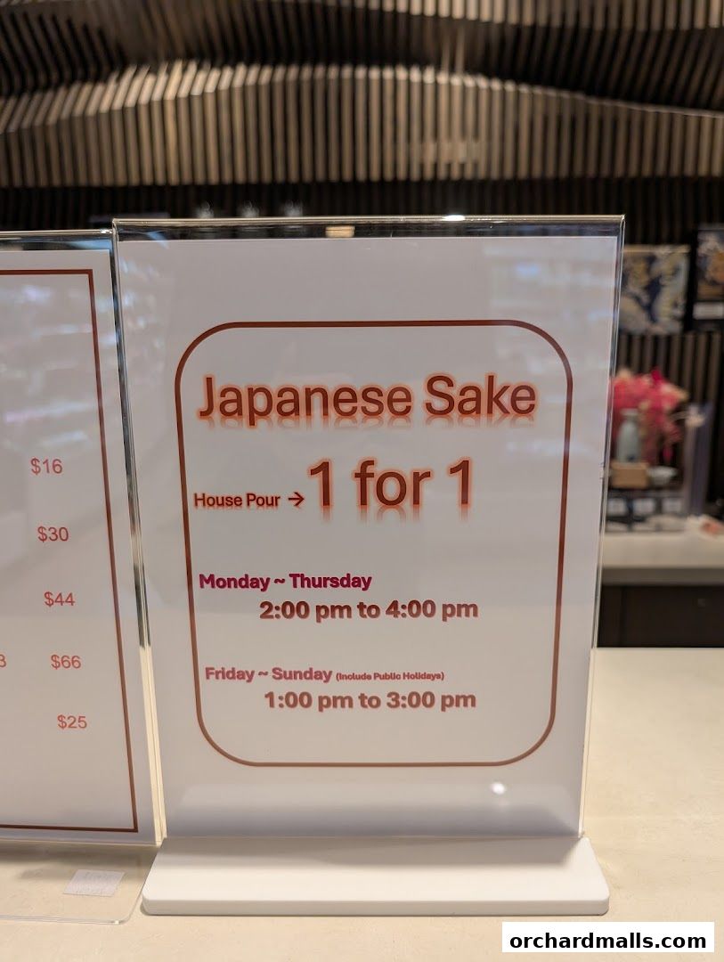 Menu page for Kaku-Uchi Sake Bar Isetan Scotts