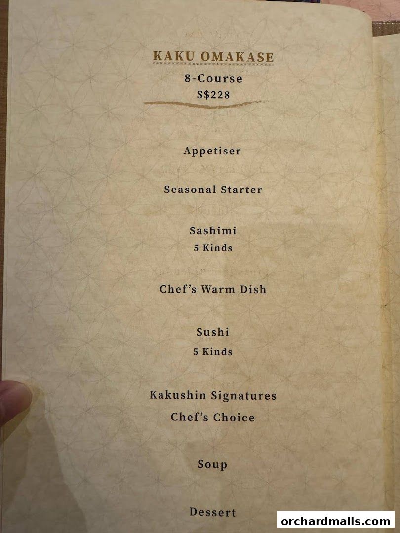 Menu page for Kakushin