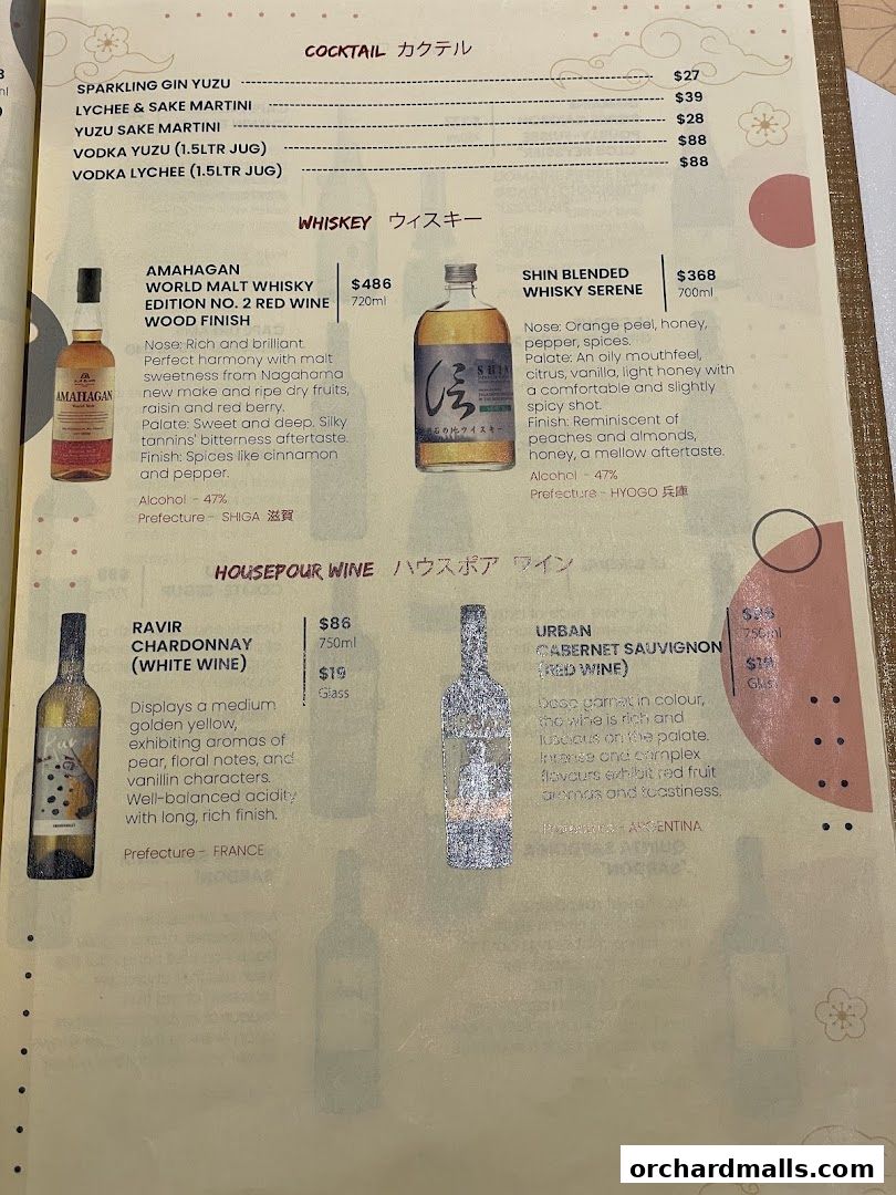 Menu page for Kakushin