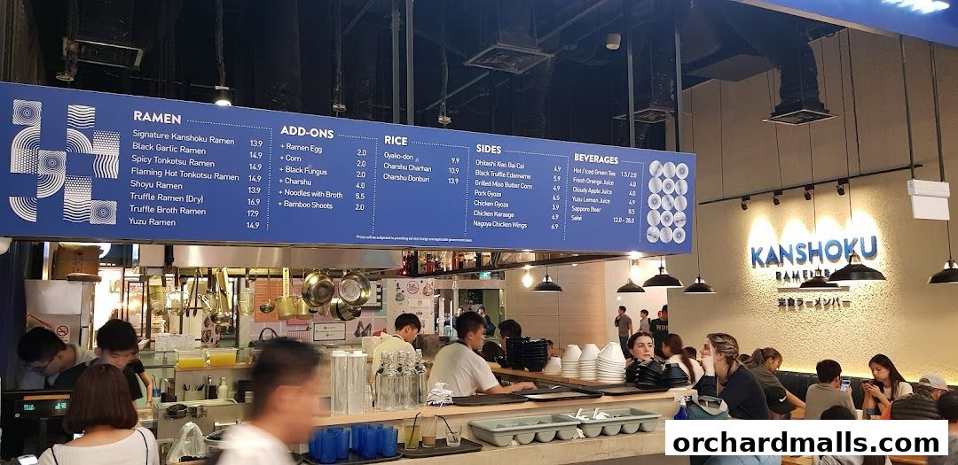 Menu page for Kanshoku Ramen Bar