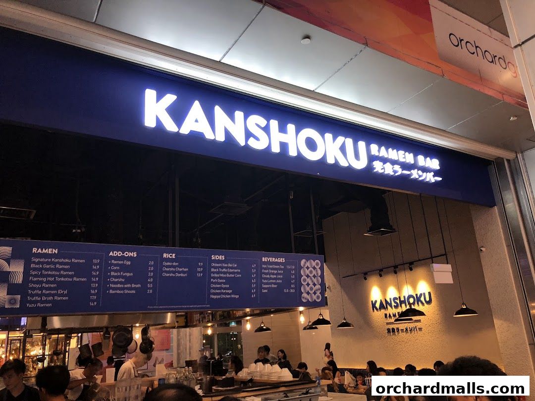 Menu page for Kanshoku Ramen Bar