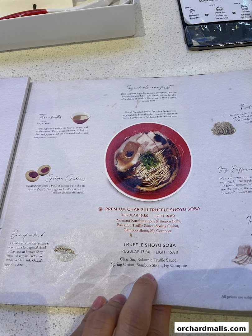 Menu page for Kanshoku Ramen Bar