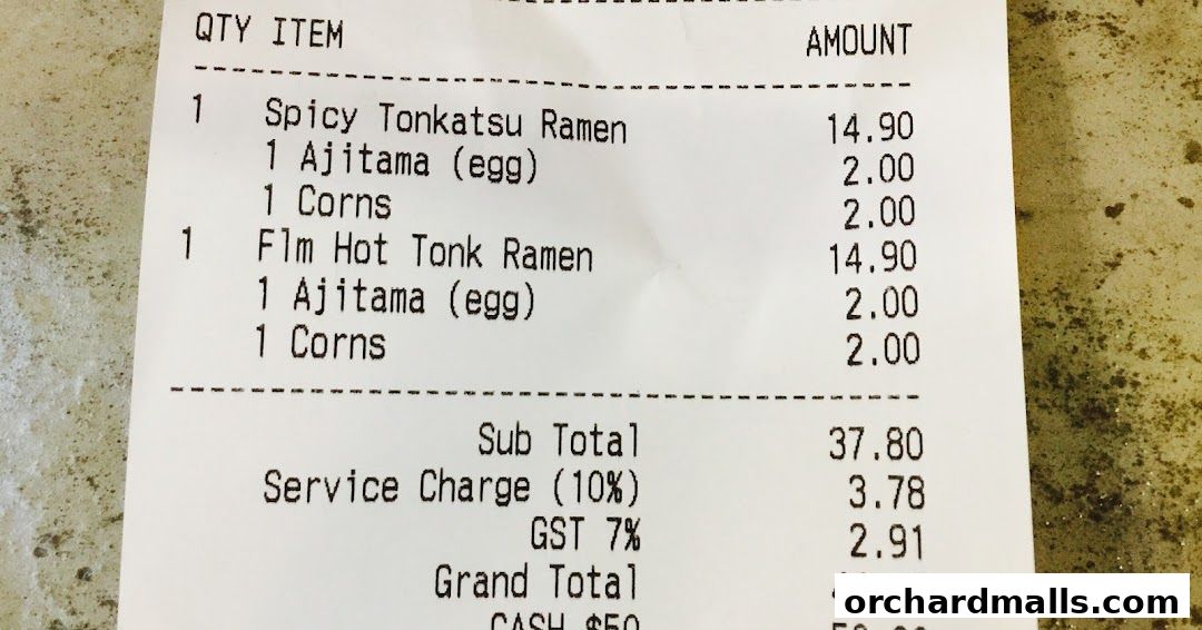 Menu page for Kanshoku Ramen Bar