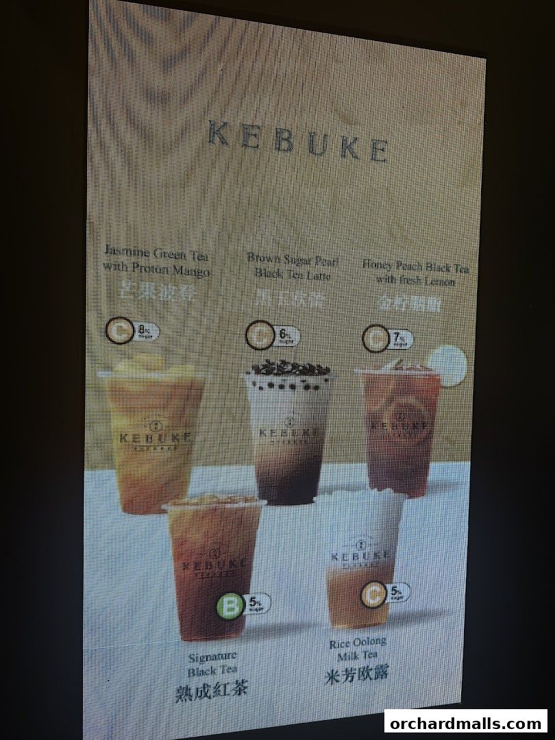 Menu page for KEBUKE  Taste Orchard