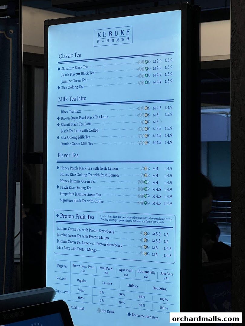 Menu page for KEBUKE  Taste Orchard