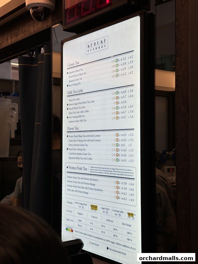 Menu page for KEBUKE  Taste Orchard