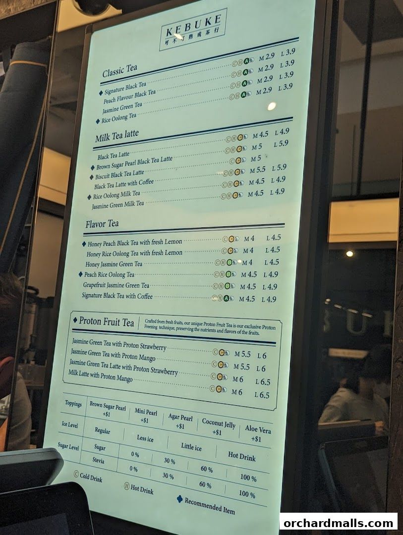 Menu page for KEBUKE  Taste Orchard