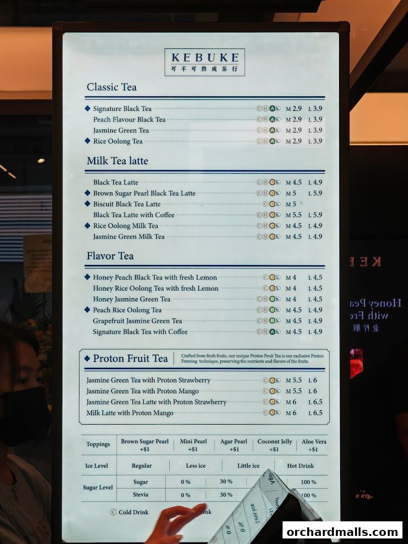 Menu page for KEBUKE  Taste Orchard