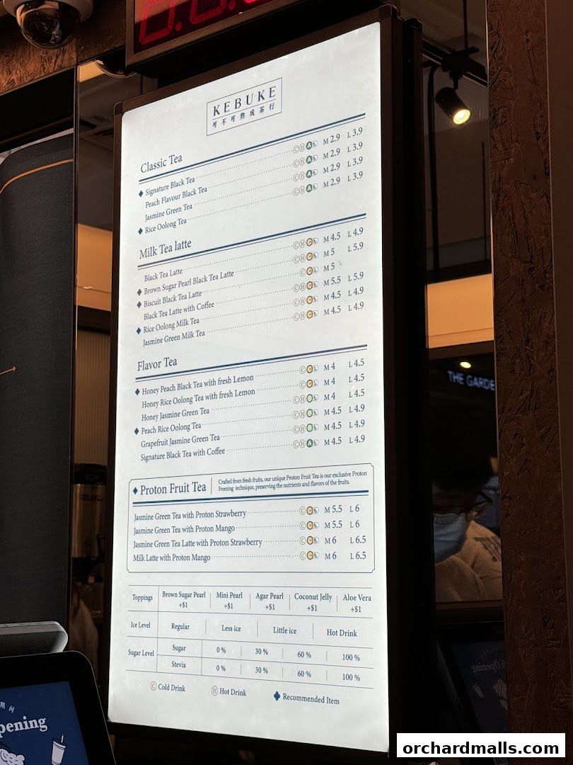 Menu page for KEBUKE  Taste Orchard