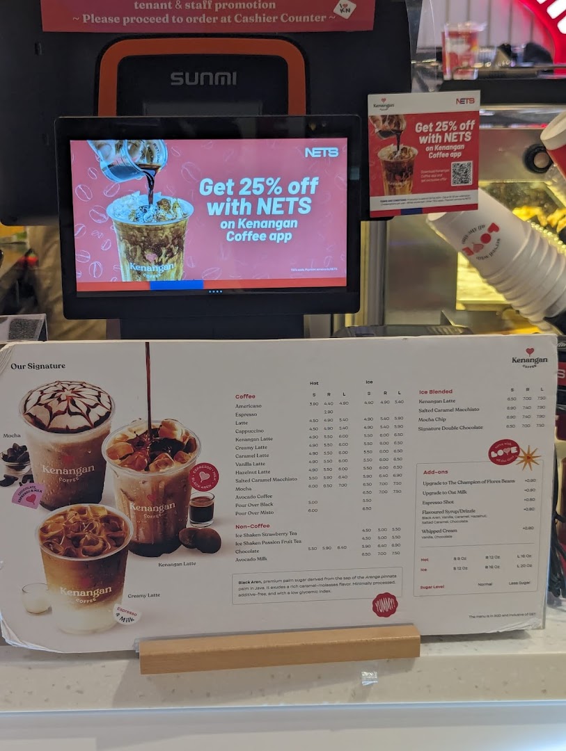 Menu page for Kenangan Coffee Takashimaya Shopping Centre