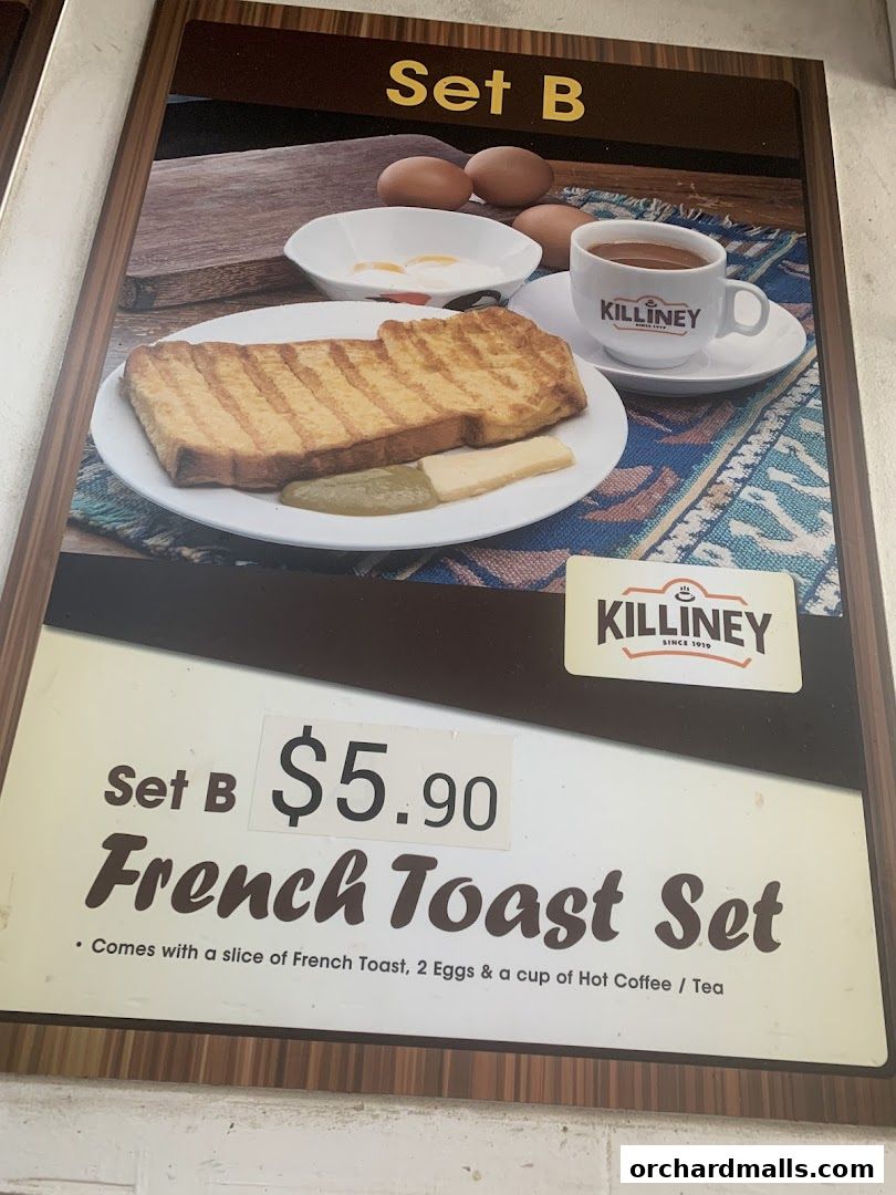 Menu page for Killiney Kopitiam - Lucky Plaza