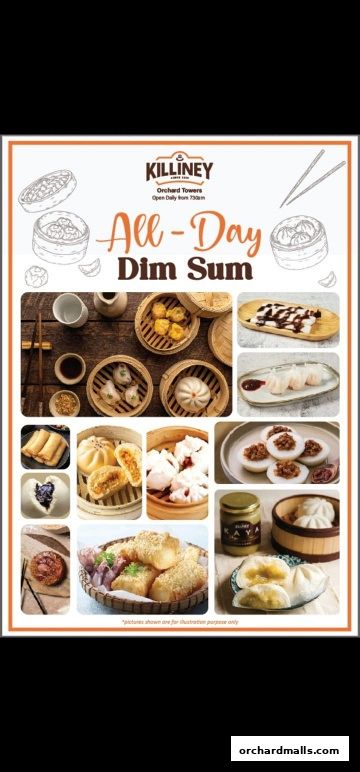 A collage of various dim sum dishes and a jar of kaya spread.