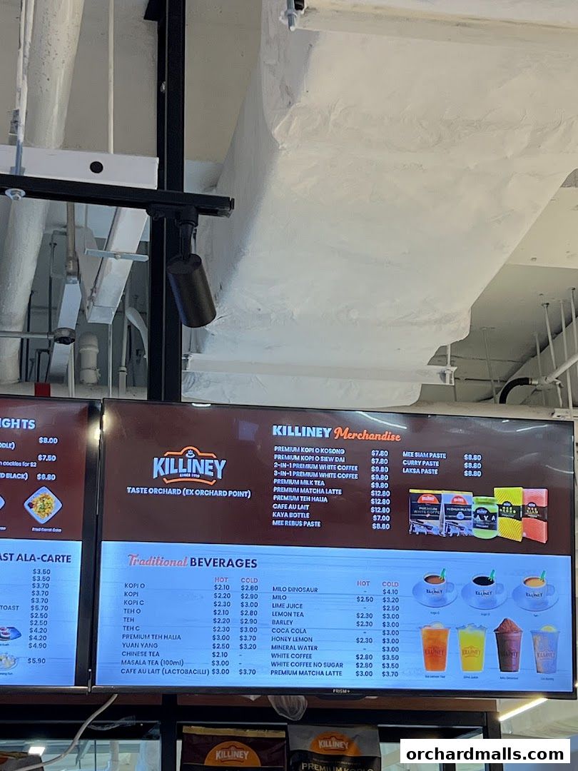 Menu page for Killiney  TASTE Orchard