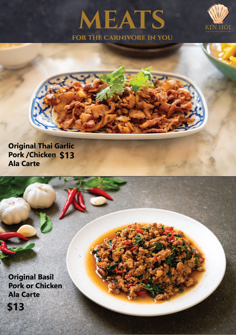 Menu page for Kin Hoi Orchard Towers Best Thai Food  More