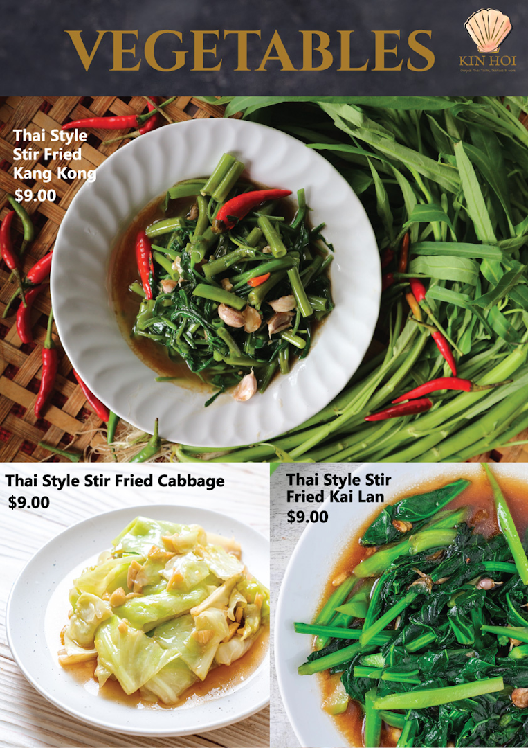 Menu page for Kin Hoi Orchard Towers Best Thai Food  More