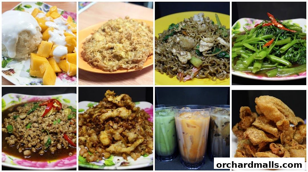 Collage of eight delicious Thai dishes and drinks, showcasing variety and flavor.