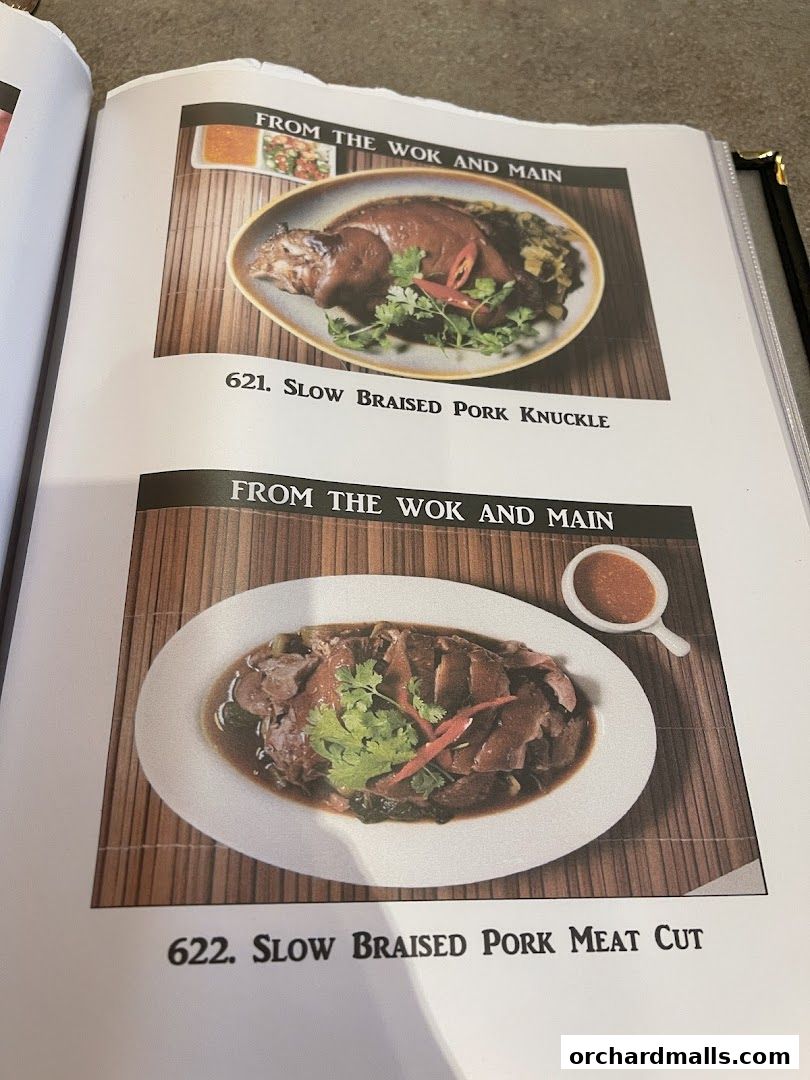 Menu page for Kra pow Thai Restaurant