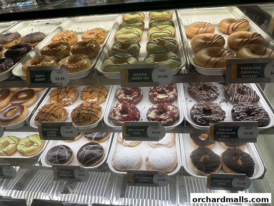 Menu page for Krispy Kreme