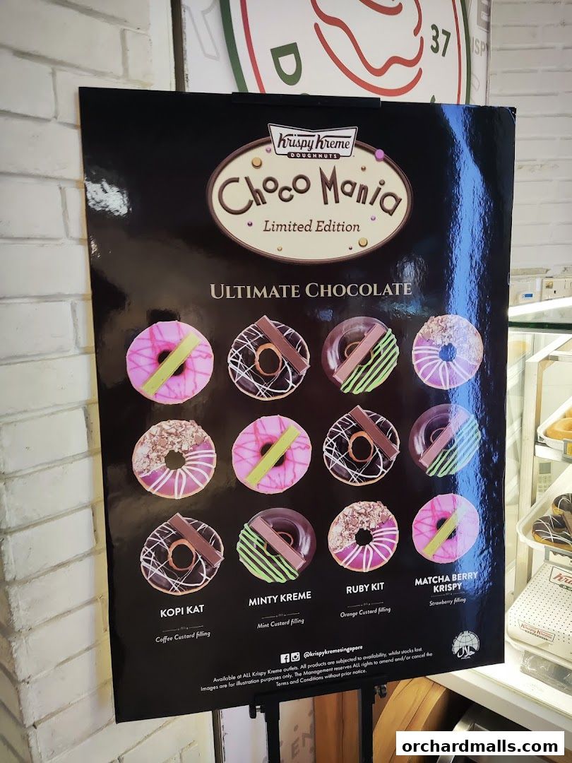 Menu page for Krispy Kreme