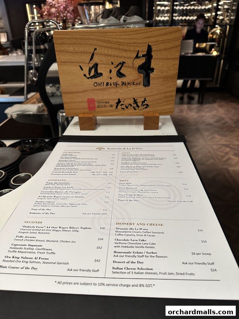 Menu page for La DOro