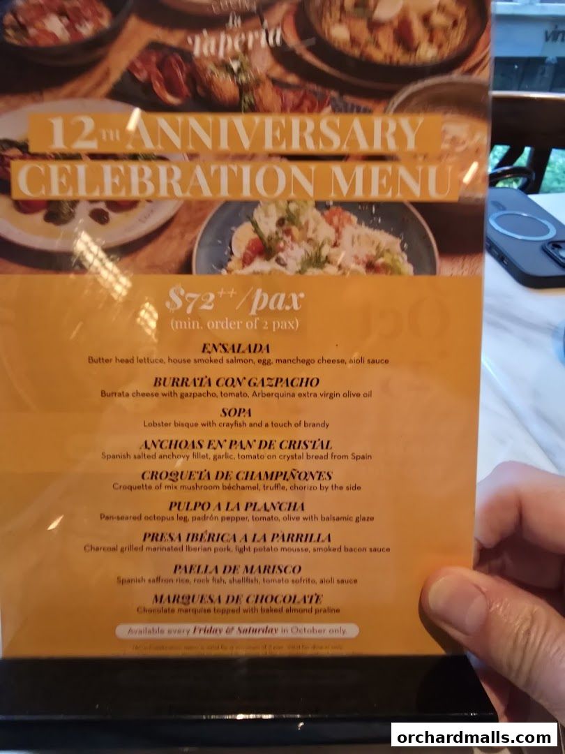Menu page for La Tapería