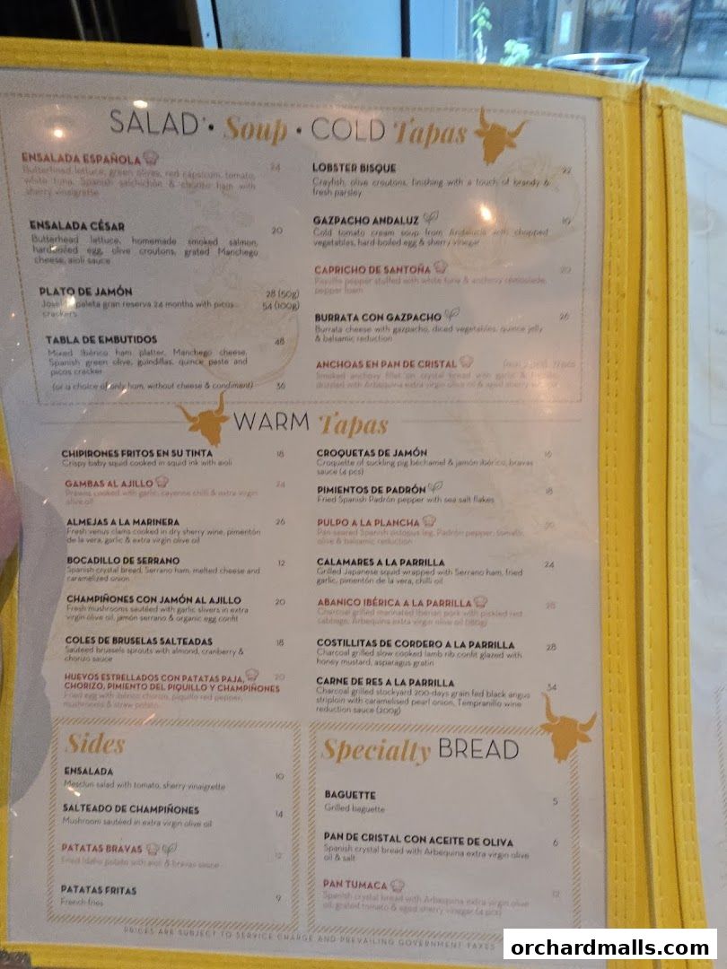 Menu page for La Tapería