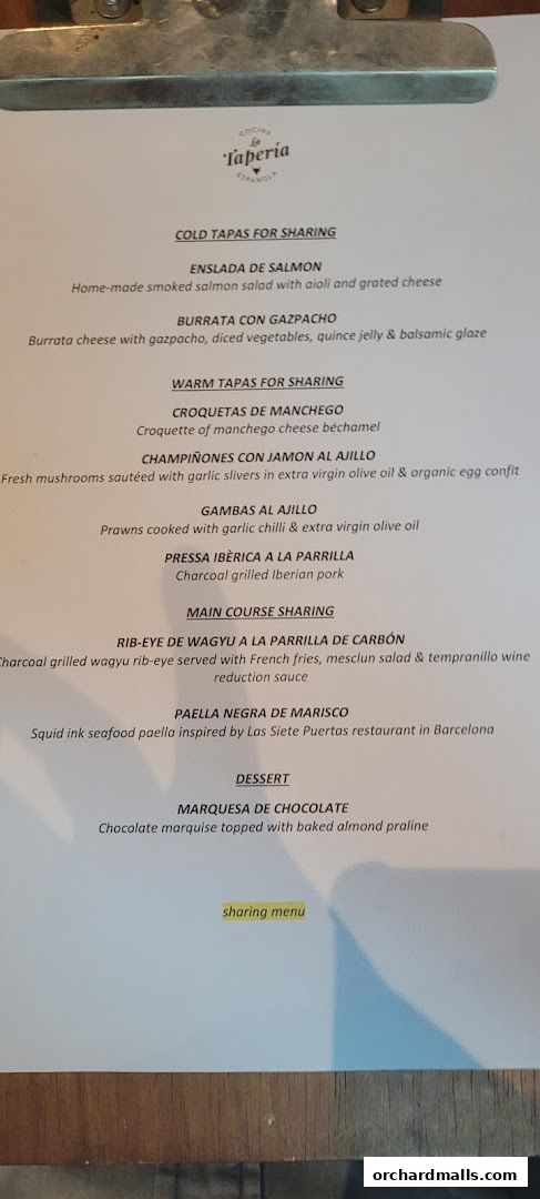 Menu page for La Tapería