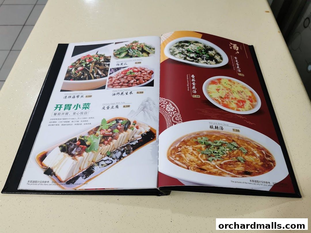 A menu from La Way - Orchard featuring various Chinese dishes and soups.