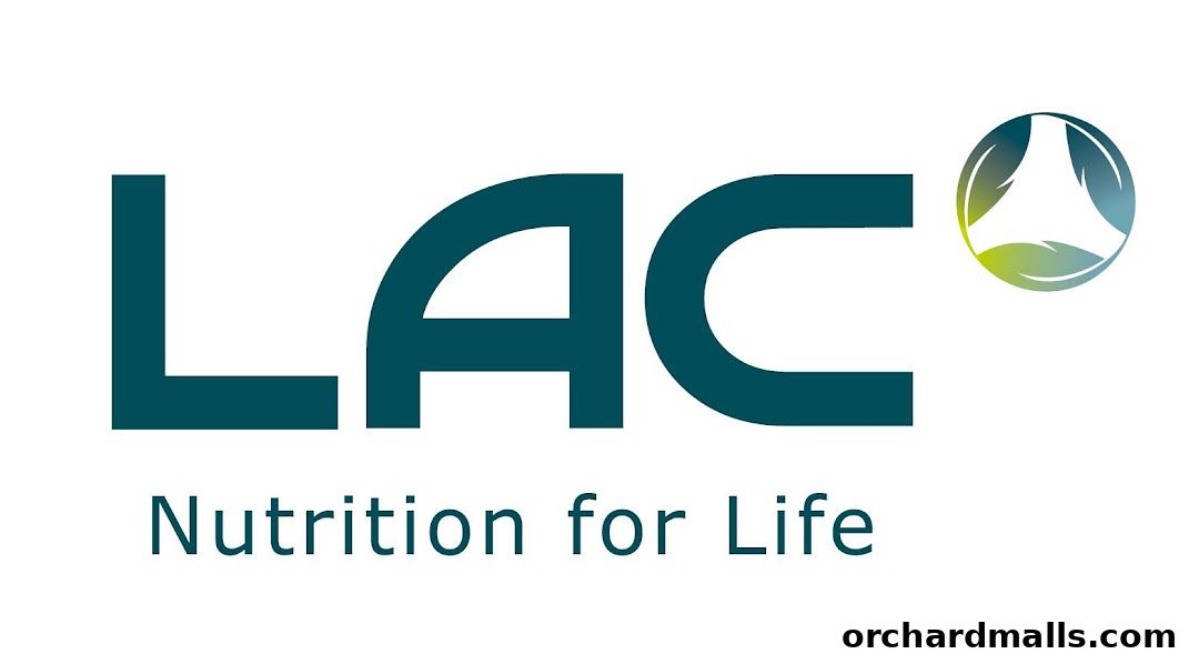 The LAC Nutrition for Life logo features the brand name in large, dark teal letters with a circular emblem.
