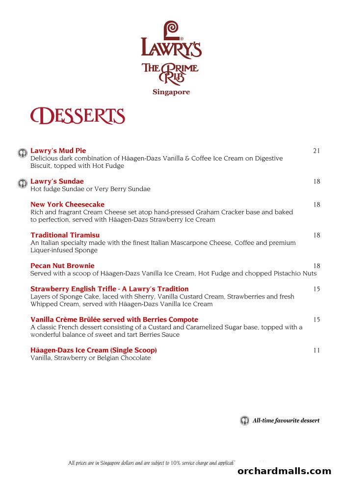 Lawrys The Prime Rib Singapore