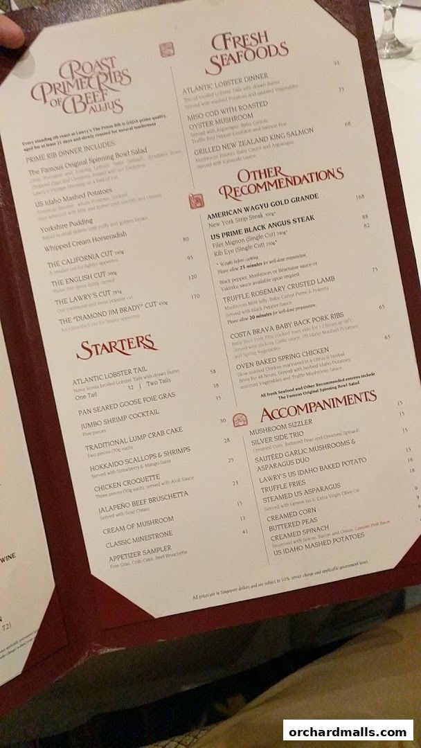 Lawrys The Prime Rib Singapore