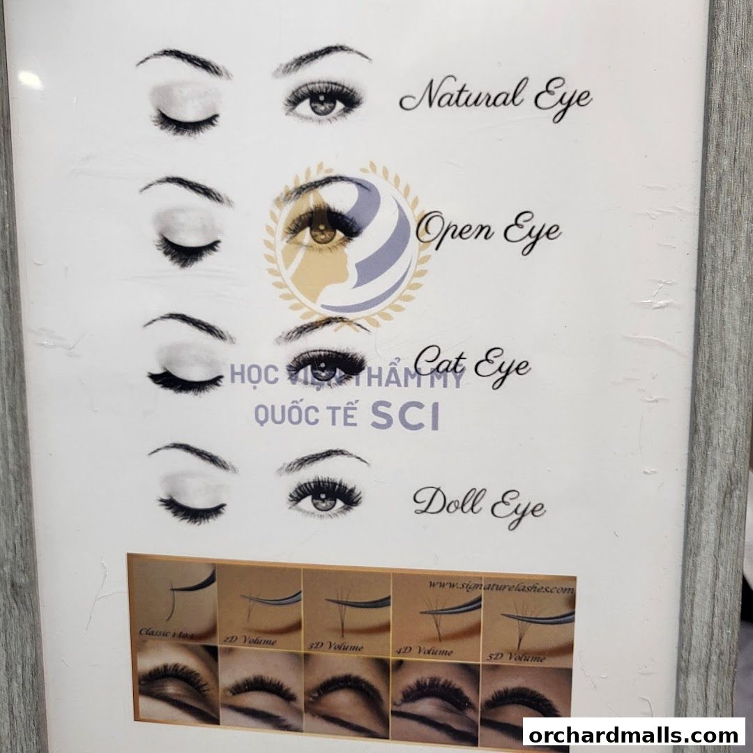 Menu page for Layla Lash Brow Far East Plaza Orchard Singapore