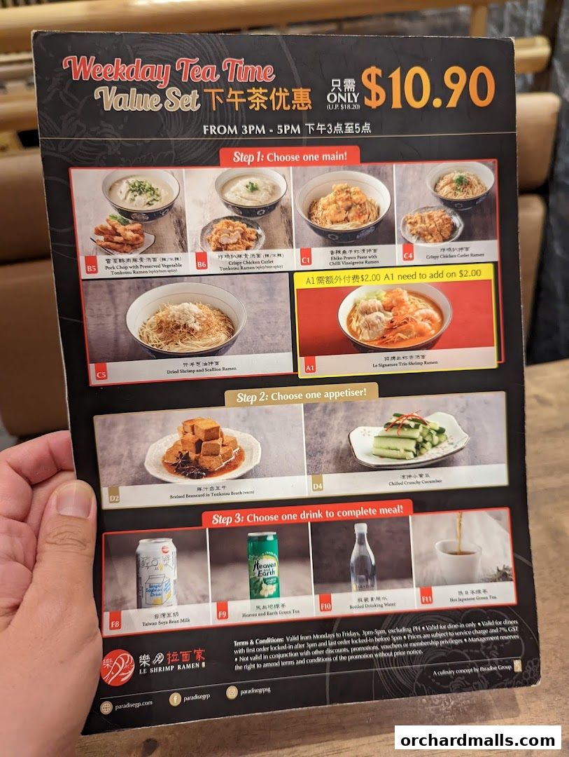 Menu page for Le Shrimp Ramen 樂虾拉面家 at Paragon