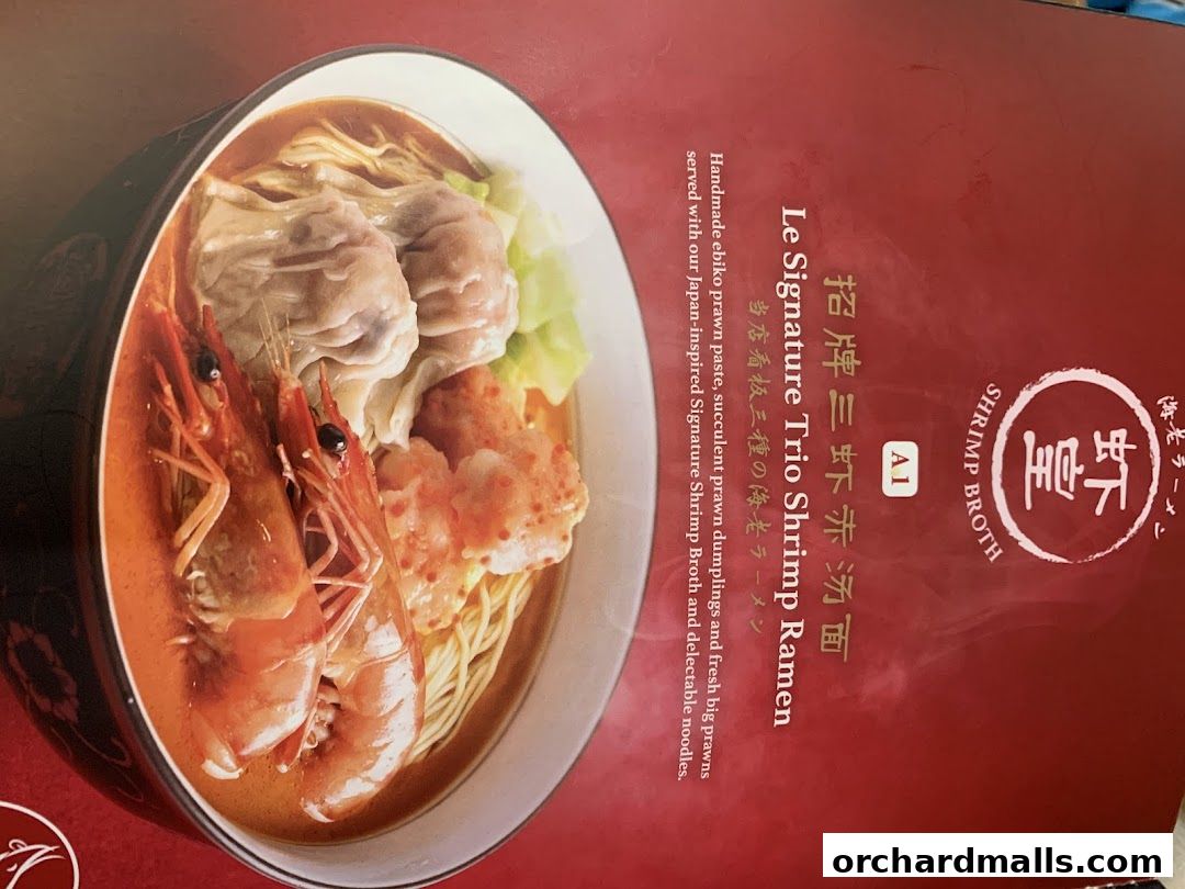 Menu page for Le Shrimp Ramen 樂虾拉面家 at Paragon