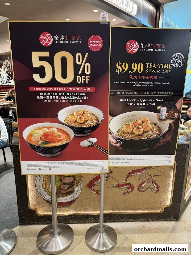 Menu page for Le Shrimp Ramen 樂虾拉面家 at Paragon