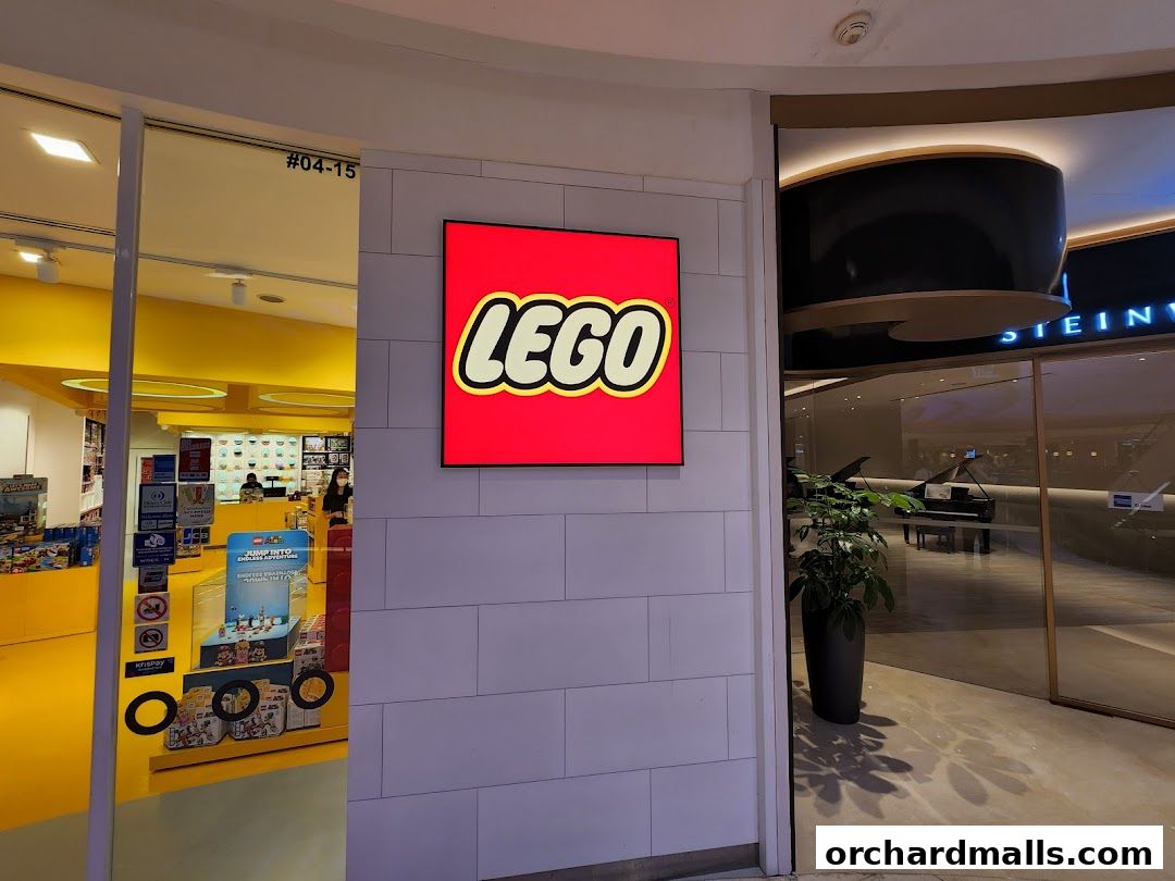 The entrance to a LEGO Certified Store with its iconic logo and colorful interior visible.