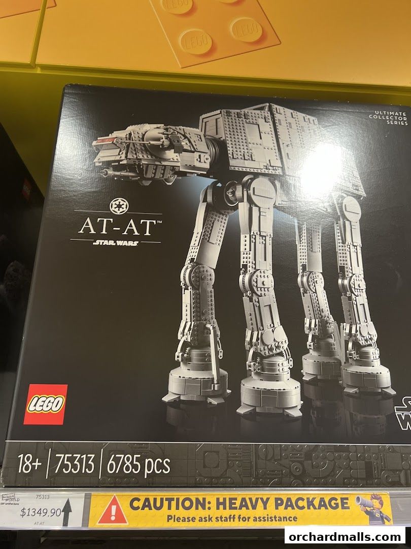A LEGO Star Wars AT-AT set box with price and caution label.