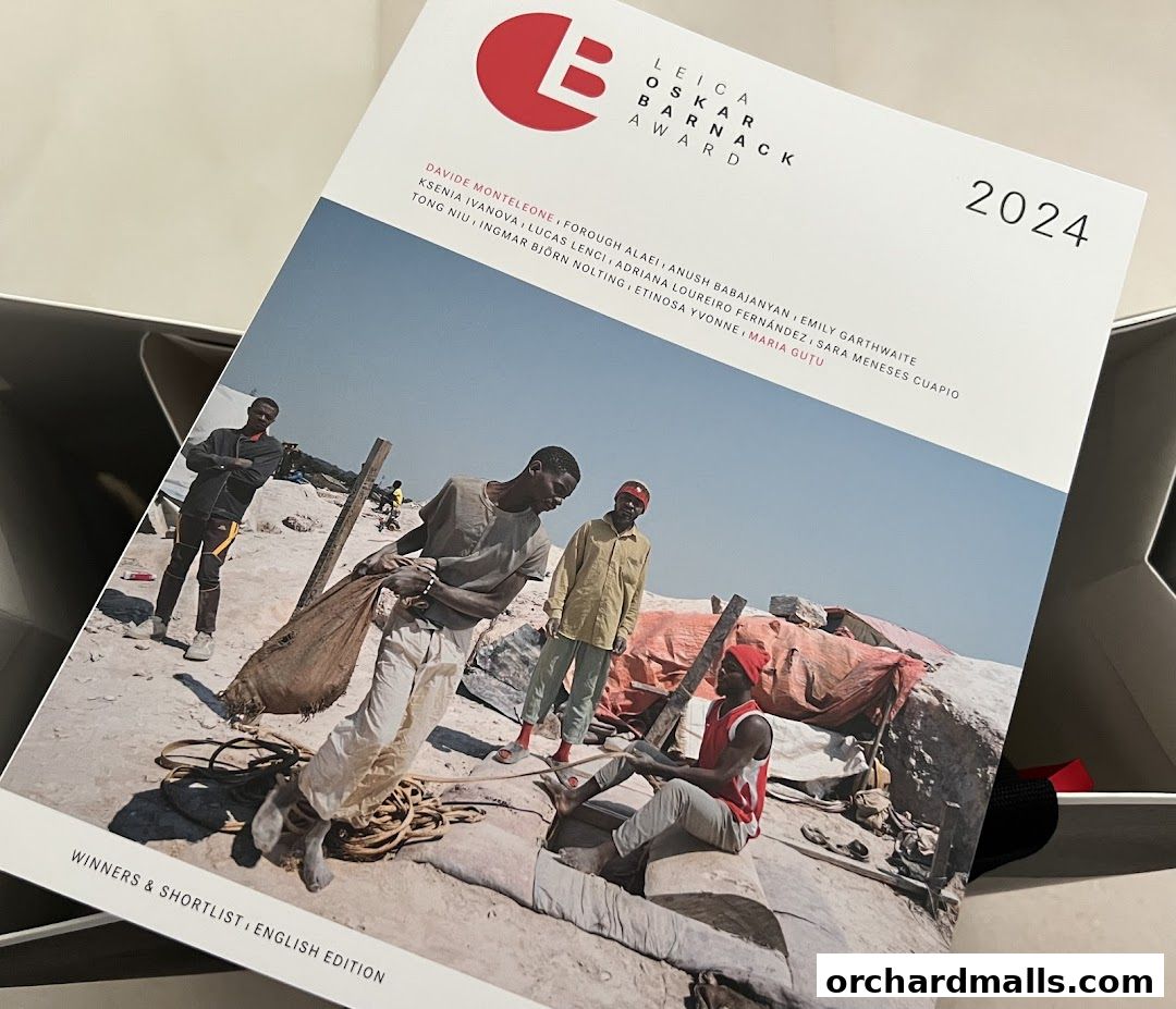 A brochure for the Leica Oskar Barnack Award 2024, featuring winning and shortlisted photographers.