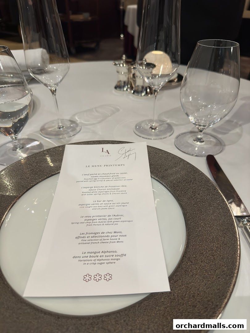 Menu page for Les Amis