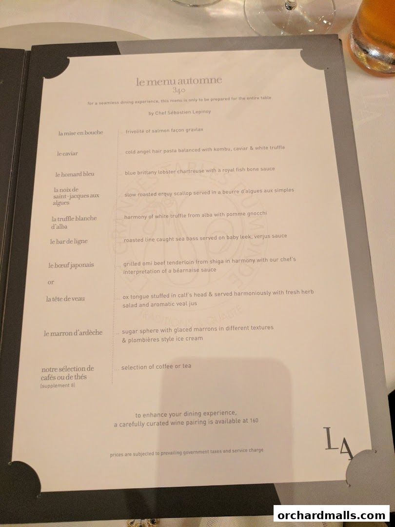 Menu page for Les Amis