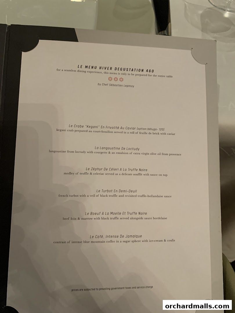 Menu page for Les Amis