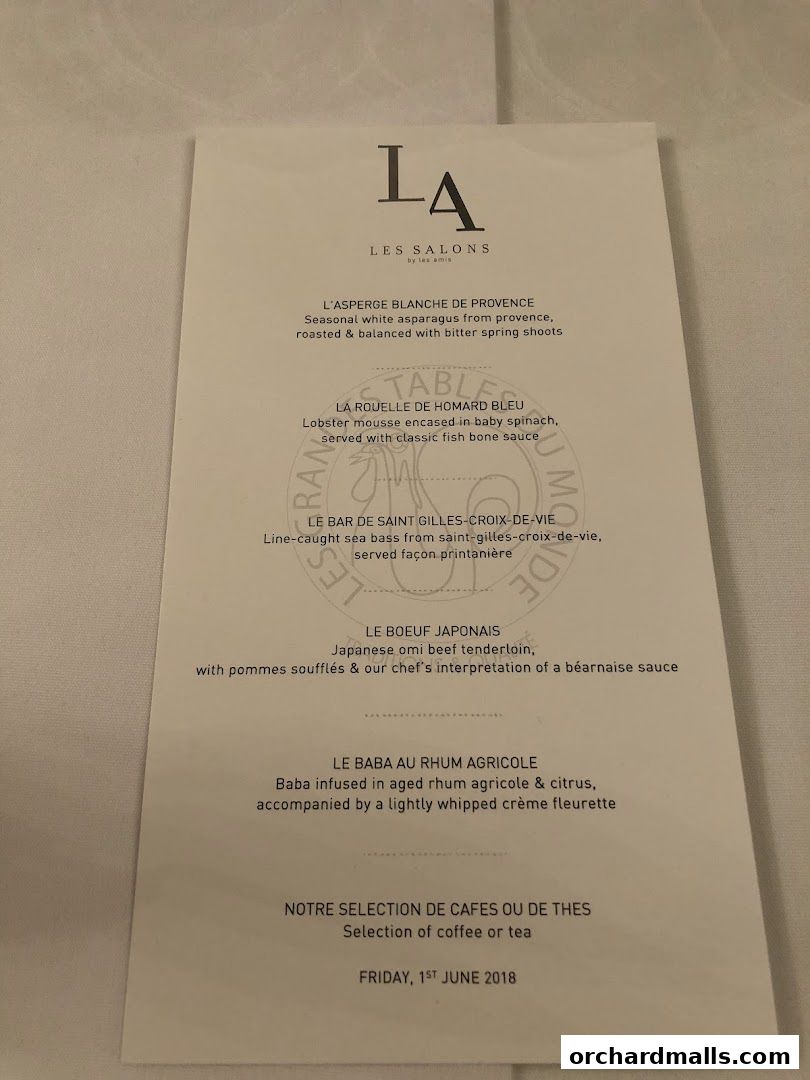 Menu page for Les Amis