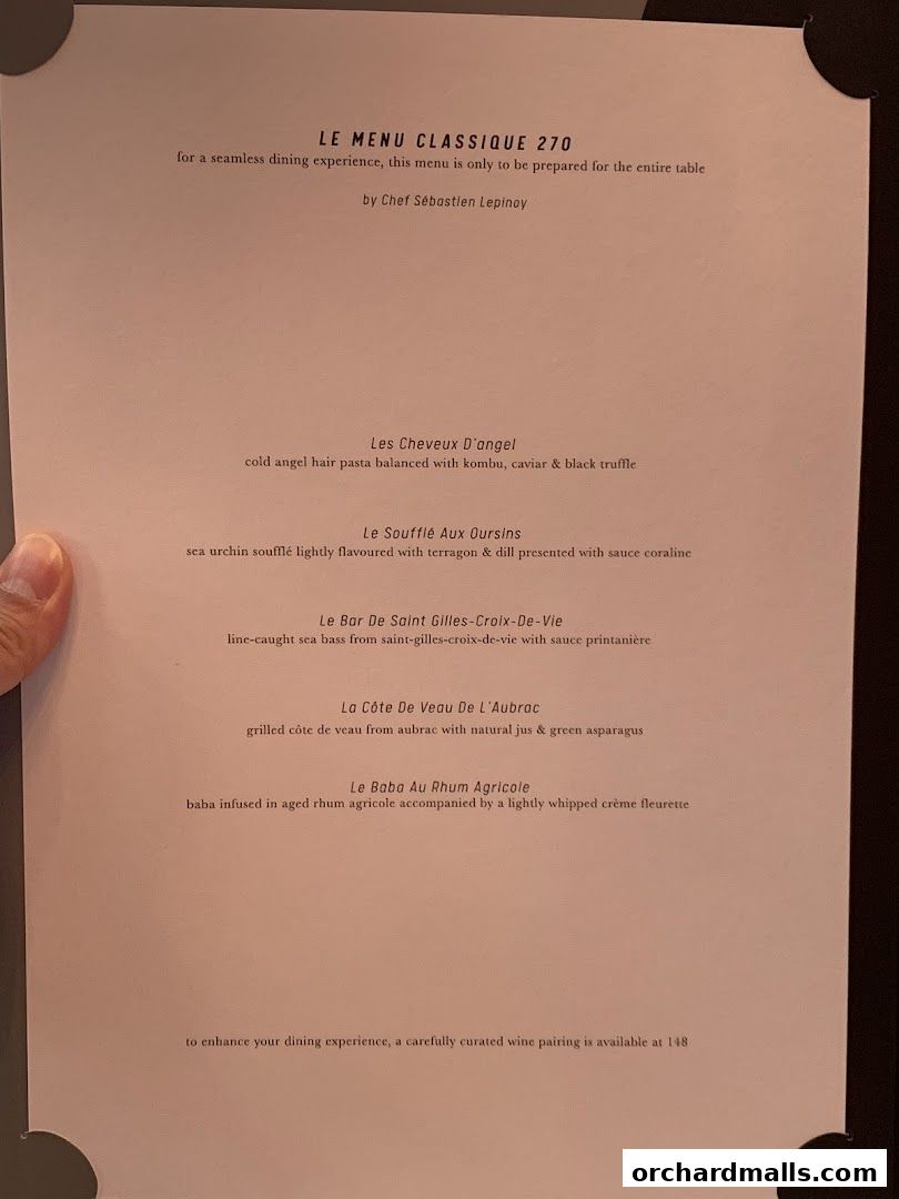 Menu page for Les Amis