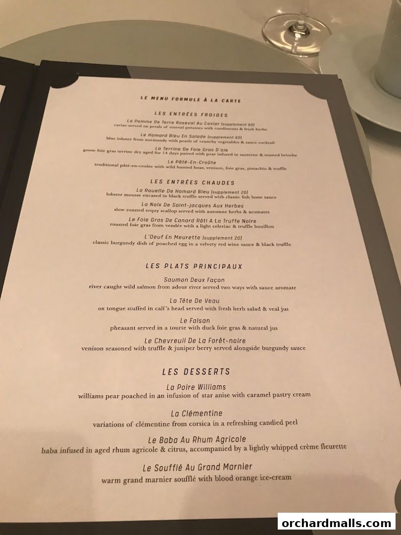 Menu page for Les Amis