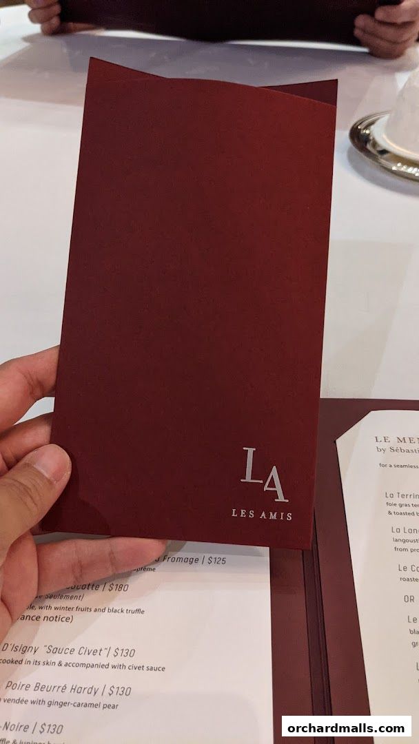 Menu page for Les Amis