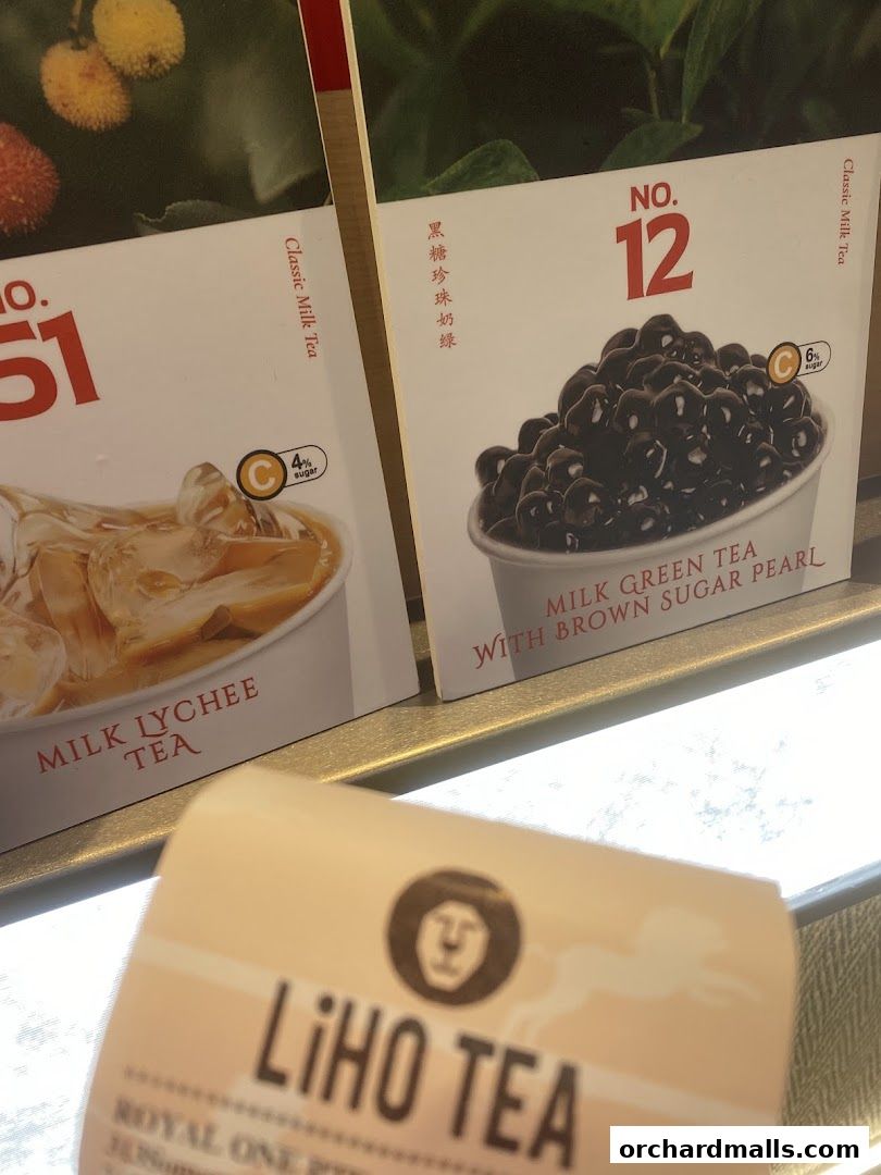 Menu page for LiHO TEA  313 Somerset