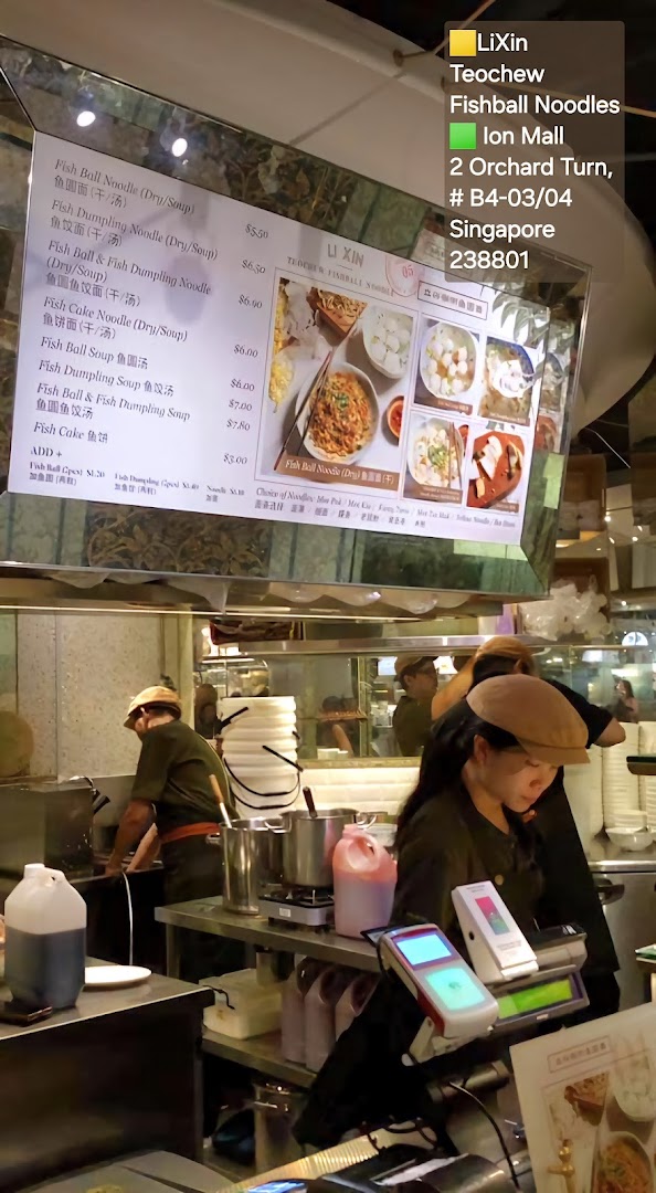 Menu page for LiXin Teochew Fishball Noodles - Orchard ION