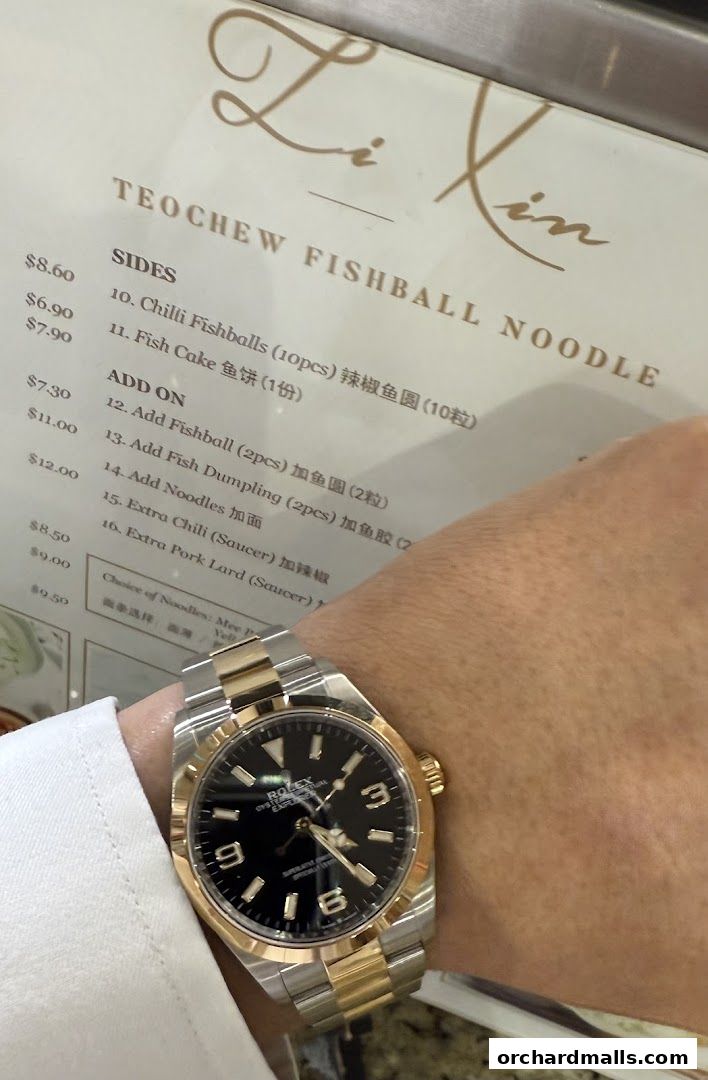 A menu for Teochew Fishball Noodles with prices and add-on options.