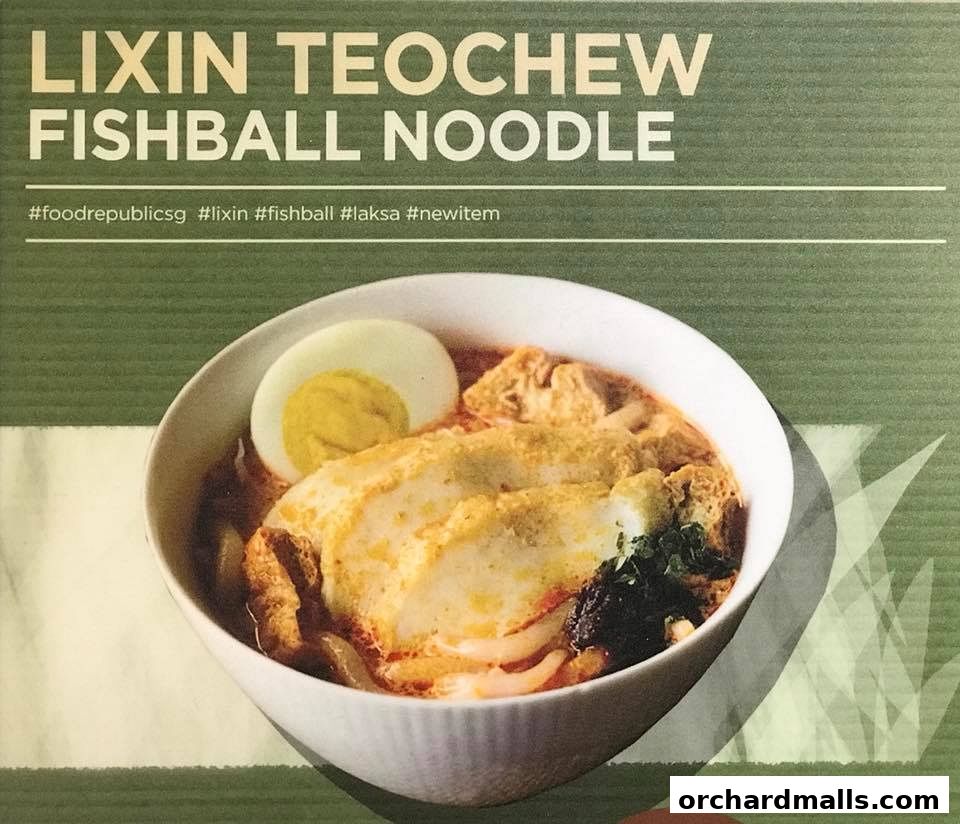A bowl of delicious Teochew fishball noodles with egg and other toppings.